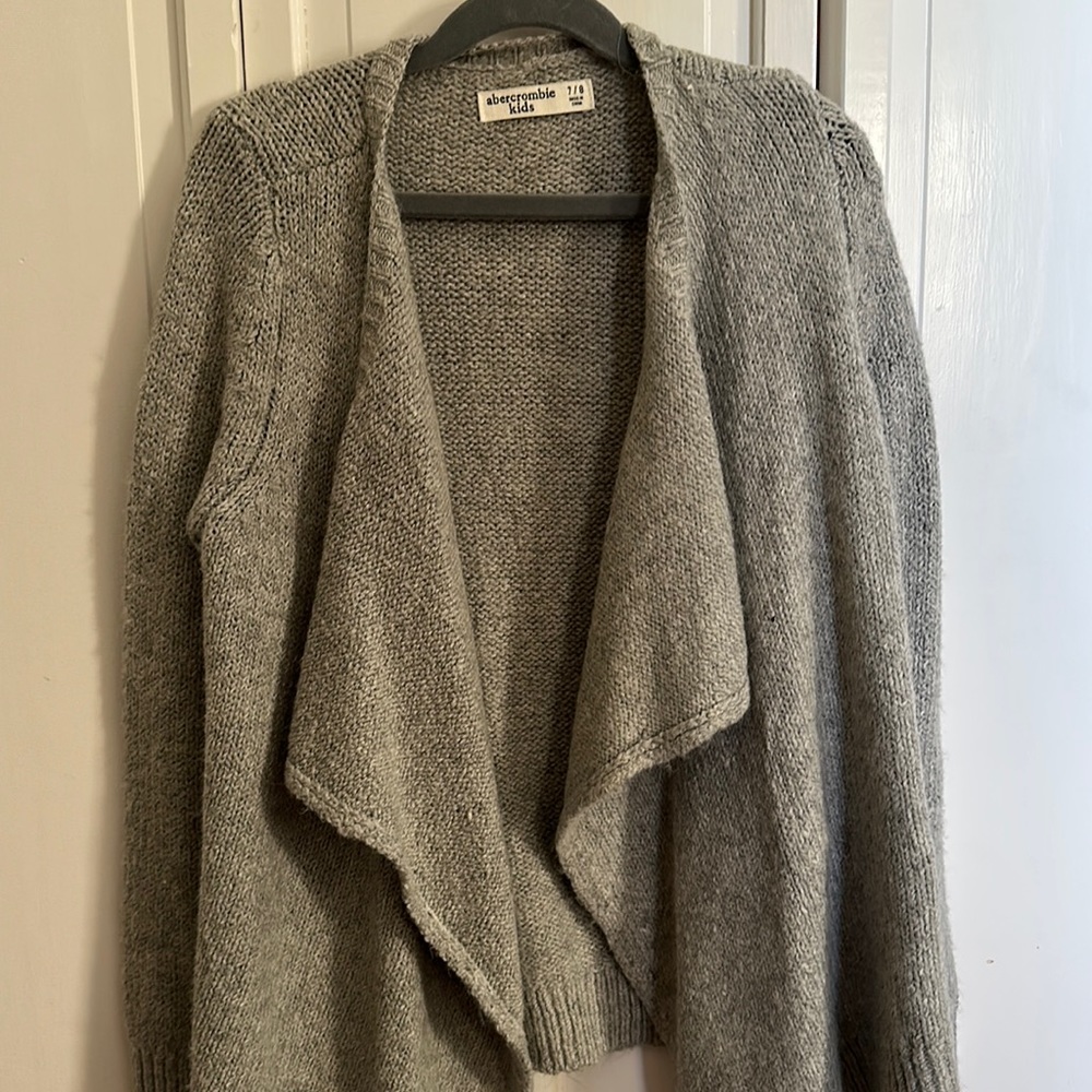 NEW! Abercrombie Kids , Youth Girls Grey Cardigan